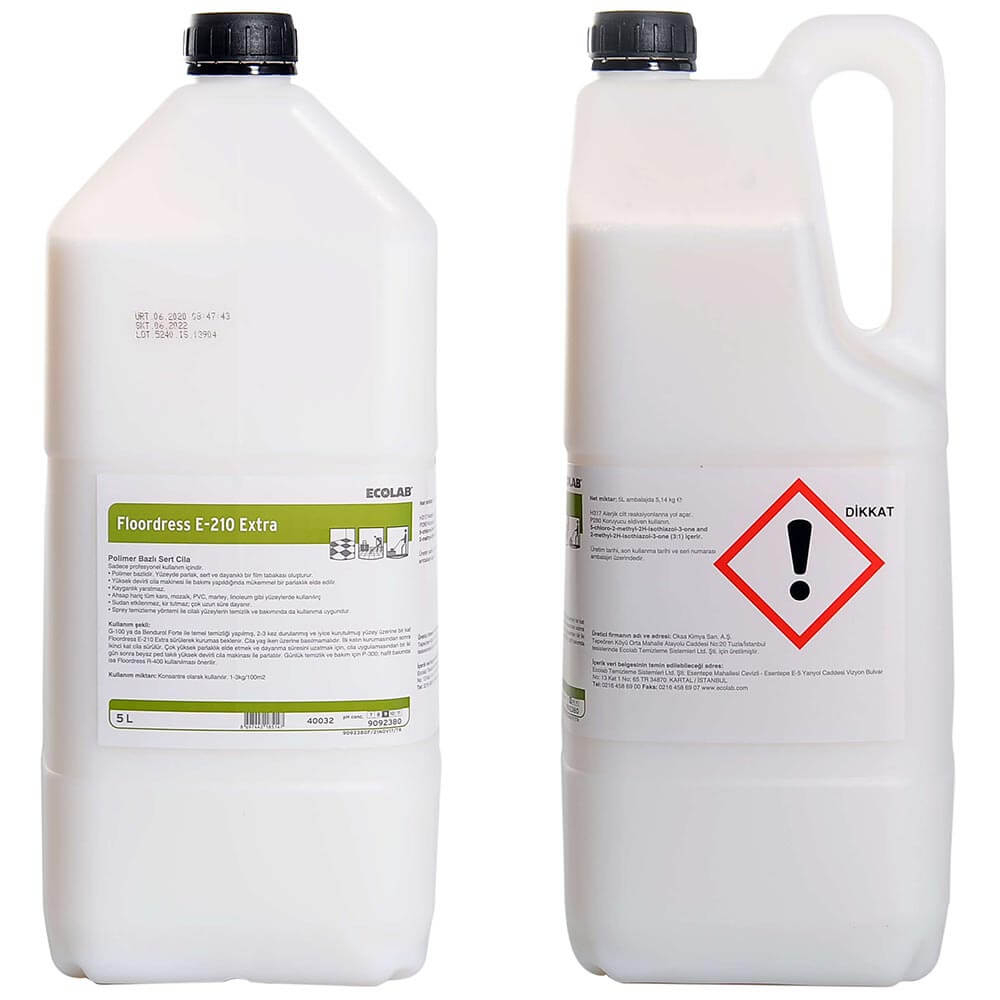Ecolab Floordress E-210 Extra  5 LT - Polimer Bazlı Sert Cila