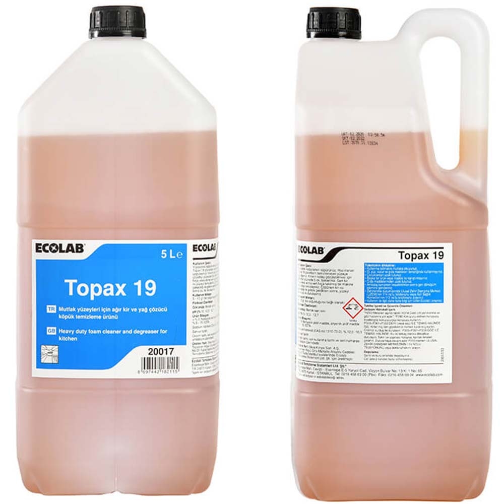 Ecolab Topax 19  5 Lt - Ağır Kir ve Yağ Çözücü Köpük Temizleme Ürünü